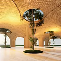 Modern gallery curved landscape gallery landscape pavilion landscape small building landscape column landscape device 3d model