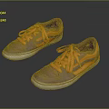 Casual Shoes With Brown Upper Orange Laces And White Rubber Soles