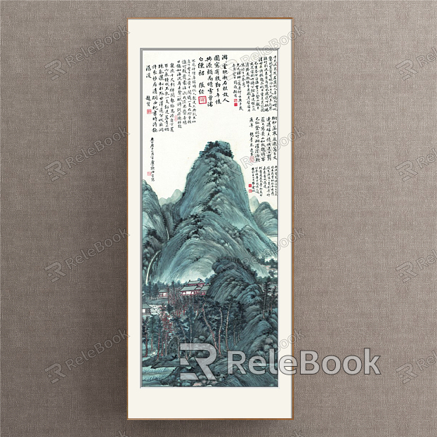 New Chinese Landscape Painting Green Commercial Space Landscape model