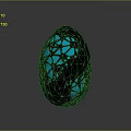 Mystical Creature Egg With Black Shell And Blue Glowing Interior