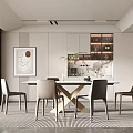 Restaurant table and chair combination 3d model