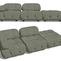 Modern three-seat sofa multiplayer sofa 3d model