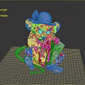 Game and Movie Character 3D Model Mouse Wearing Hat With Flower and Glasses Holding Cheese