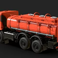 Orange Tanker Truck 3D Render With Large Storage Tank And Black Wheels