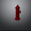 Red Fire Hydrant Standing With Detailed Top Cap And Side Outlet On Smooth Dark Surface