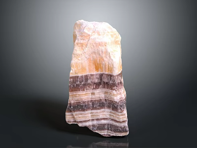 Natural Layered Stone With Yellow Pink Brown Stripes And Textures 3d model