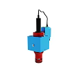 Industrial Equipment With Blue Red Components And Cables