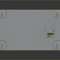 White Square Shaped Battery Unit With Green Buttons And Label