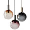 Elegant Modern Spherical Pendant Lights With Gradient Colors And Metal Accents