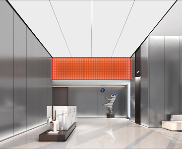 Modern Front Office Lobby 3d model