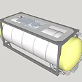 Cylindrical Storage Tank With Metal Frame White And Yellow Exterior For Industrial Use