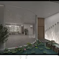 Minimalist Modern Interior With Round Dining Table Calligraphy Decor Recessed Lighting And Chairs