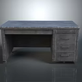 Modern Gray Storage Cabinet Desk with Smooth Surface and Multiple Drawers for Home Office