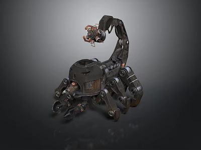 Mechanical Scorpion 3D Model With Metal Legs And Robotic Tail Structure 3d model