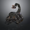 Mechanical Scorpion 3D Model With Metal Legs And Robotic Tail Structure