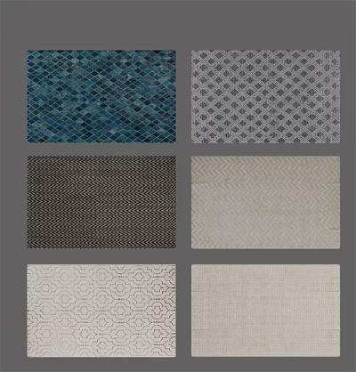 Square Rugs Featuring Various Patterns And Colors For Home Interior Design 3d model