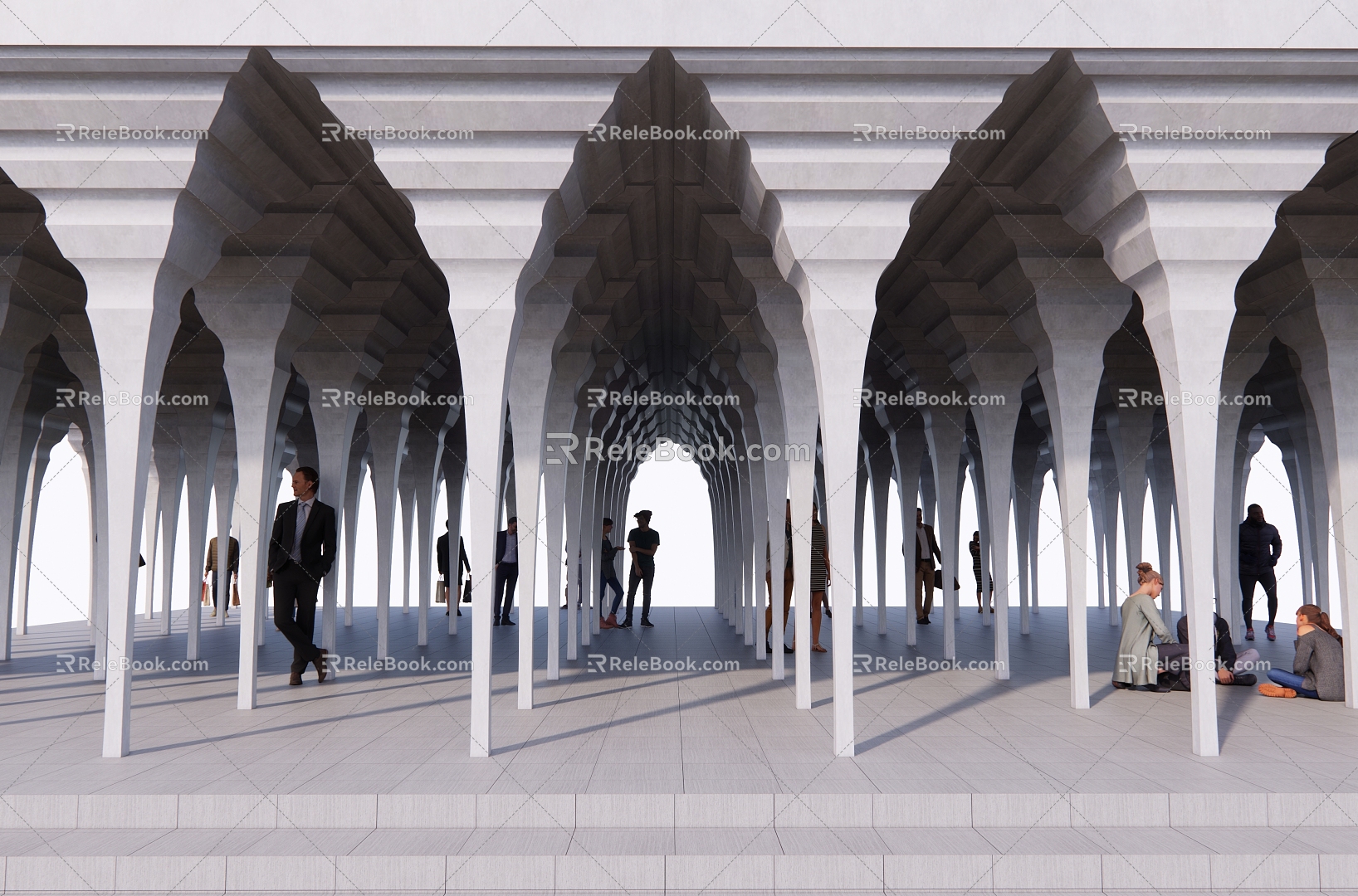 Modern Corridor Urban Public Structures 3d model