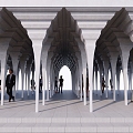 Modern Corridor Urban Public Structures 3d model