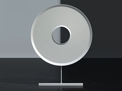 Modern Minimalist Decorative Ornament Set With Circular Design Central Hole And Metal Base 3d model