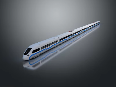 Sleek Modern High Speed Train Design With Streamlined Front And White Blue Body 3d model