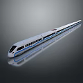 Sleek Modern High Speed Train Design With Streamlined Front And White Blue Body 3d model