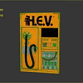 Orange H.E.V. Charger Panel With Ready Display And Charging Hose