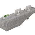 Hotel front desk lobby bar reception desk information desk 3d model
