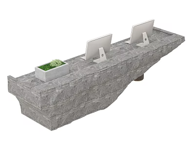 Hotel front desk lobby bar reception desk information desk 3d model