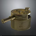Antique Brass Astrolabe Vintage Astronomical Instrument with Knobs and Long Tube