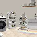 Mobile Storage Rack in Bathroom Laundry Area for Organizing Toiletries Towels and Supplies