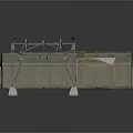 Modern Temporary Tent Structure With Metal Frame And Canvas Covering Entrance