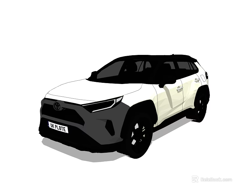White Toyota RAV4 SUV With Modern Exterior Design And Black Accents 3d model 
