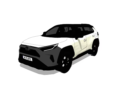 White Toyota RAV4 SUV With Modern Exterior Design And Black Accents 3d model