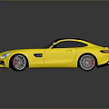 Yellow Sports Car With Black Roof Rear Spoiler And Sleek Sporty Design