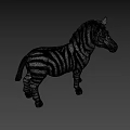 Realistic Zebra Figure With Black And White Stripes Standing Pose
