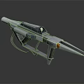 Sci Fi Weapon Design With Long Barrel Scope And Metallic Grip Details 3d model