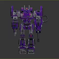 Purple Robot Character With Mechanical Arms Legs Glowing Chest And Metallic Design