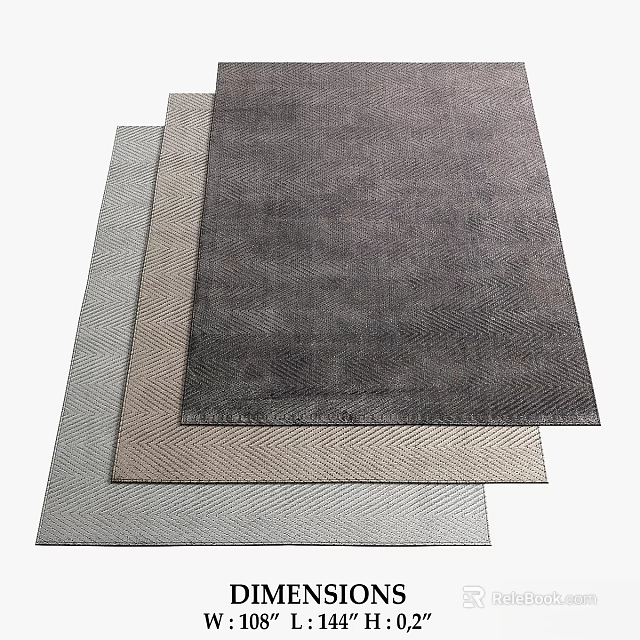 Modern Square Rugs With Textured Patterns And Neutral Color Tones For Home Decor 3d model 