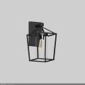 Modern Black Metal Frame Wall Sconce With Square Glass Shade And Warm Light