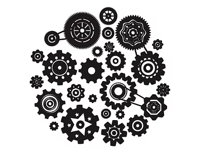 Industrial Equipment Mechanical Gears Assembly System Design With Precision Components 3d model
