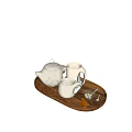 Elegant Ceramic Tea Set With Teapot Mugs Wooden Tray Tea Sugar Cubes And Spoon
