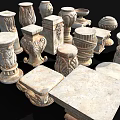 Ornate Classical Stone Sculptural Components For Garden Decoration And Outdoor Ornaments