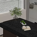 Decorative Ornament Set With Clear Glass Vase Olive Branches Limes And Open Book