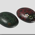 Electronic Appliances Decorative Painted Stones with Frog Ladybug Shapes Cute Eyes Flower Heart