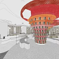 Modern Bookstore 3d model