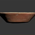 Artistic Handcrafted Bowl Shaped Sculpture Carving With Orange Brown Striped Texture