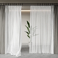 modern curtain fabric curtain gauze curtain fabric curtain 3d model