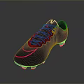 Black Soccer Cleats With Pink Logo And Vibrant Studs For Athletic Activities