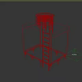 Industrial Cooling Tower Equipment With Square Structure Round Top Heat Dissipation Grille And Ladder Access