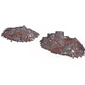 Rusted Metal Decorative Scene Components With Irregular Shape And Rock Texture